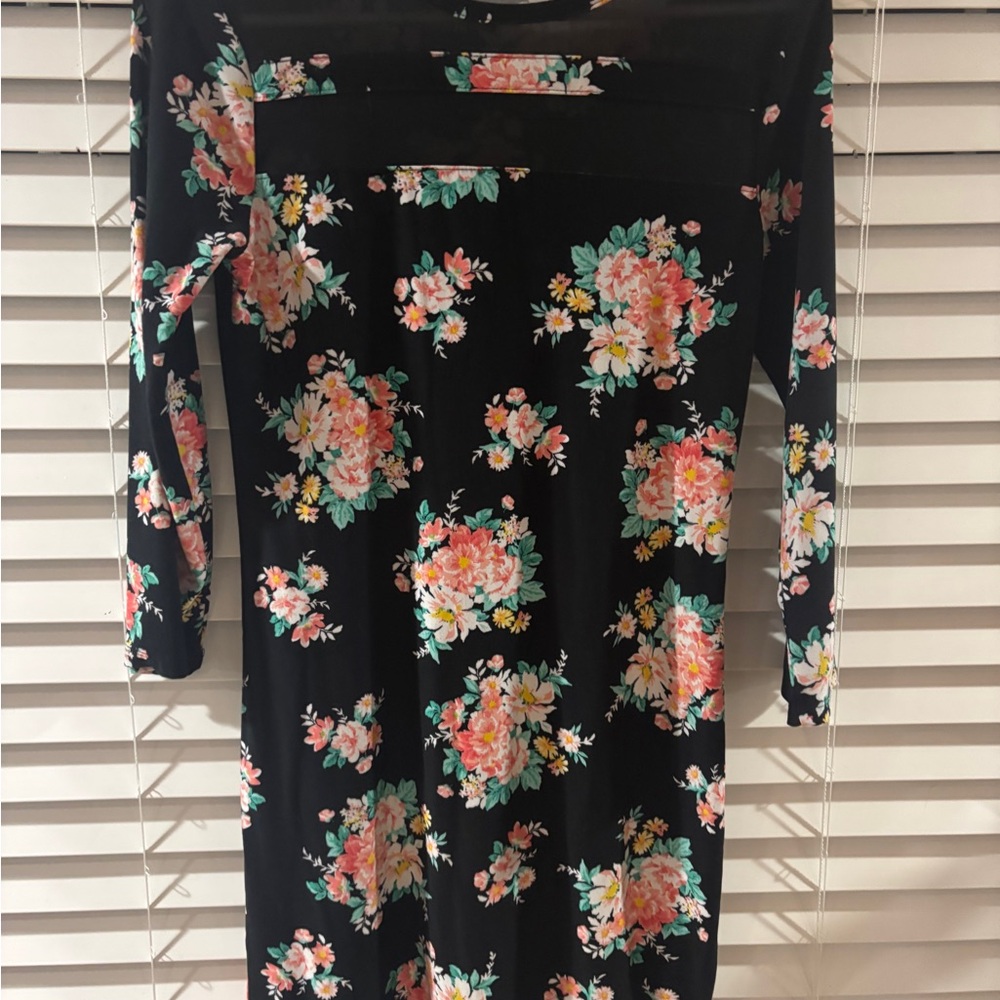 Floral Black Dress